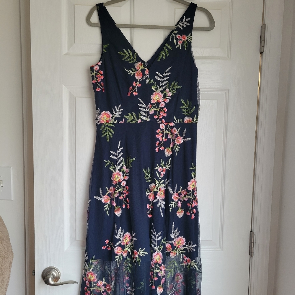 Floral Navy Wedding Dress